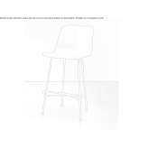 High stool made of steel and wood Tauteu