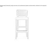 High beech stool with backrest Imer