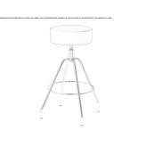 High swivel stool with footrest Basico