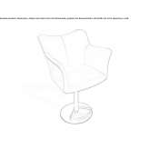 High leather stool with gas lift Colunga