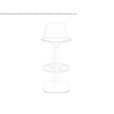 High polypropylene stool with footrest Chameza
