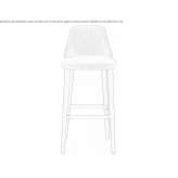High stool upholstered in fabric with a footrest Munster