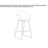 High stool with polypropylene base and footrest Naarden