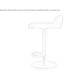 High leather stool with footrest Nyrad