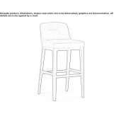 Upholstered stool with backrest and footrest Larchamp