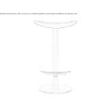 Tall steel stool with footrest Soleuvre