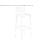 High bar stool with backrest Moengo