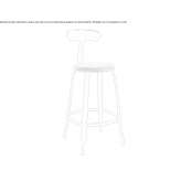 High stool with backrest by Metal and Lloyd Loom Brovst