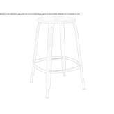High stool in metal and wood with footrest Soddi