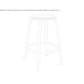 High stool made of metal and Lloyd loom with footrest Brovst