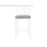 Solid wood stool with integrated backrest cushion Adare