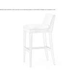 High leather stool with footrest Angues