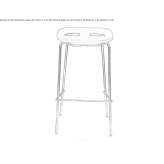 High stool with footrest Akil