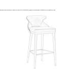 Upholstered stool with backrest Chauche