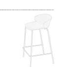 High, fabric stool with backrest Fritch
