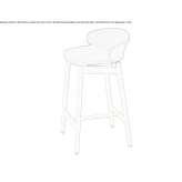 High, fabric stool with backrest Fritch