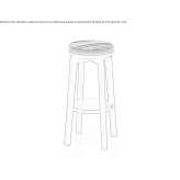 A tall oak stool with a footstool Zaratan