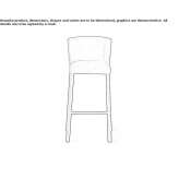 High stool with footrest Poisy