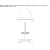 Leather stool with 4-star base and footrest Zarkos