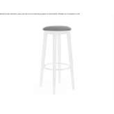High, upholstered, wooden stool with footrest Rapallo