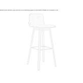 Upholstered bar stool with backrest Malino