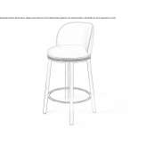 High stool with footrest Casei