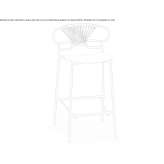 Metal and beech stool with footrest Karawara