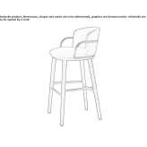 High leather bar stool with armrests Oiapoque