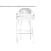 High stool in leather and metal Camoapa