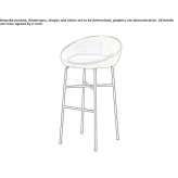 Fabric stool with footrest Falcon