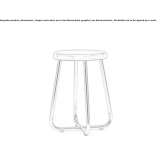 Stainless steel and wood stool Murmansk
