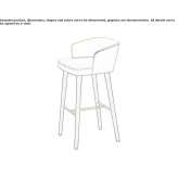 Fabric stool with footrest Ansty