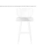 High stool in leather and fabric Hresa