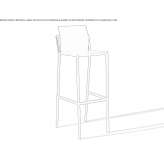 High stool made of steel and wood with backrest Muccia