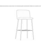 High stool upholstered with fabric Goor