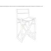 High, foldable beech stool with backrest Brech