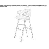 Fabric upholstered stool with armrests Ellerton