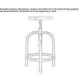 Bar stool in steel and wood Ispica