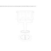 High leather bar stool with footrest Vinas