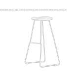 Steel stool on a sled base with an integrated cushion Utiel
