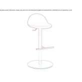 Fabric and metal stool with gas lift Gatineau