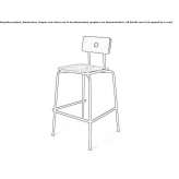 Bar stool made of steel and wood, stackable Menilles