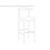 High beech stool with integrated cushion Crondall