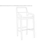 Tall bar stool made of beech Quarrata
