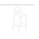 High stool made of steel and polypropylene with backrest Trzic