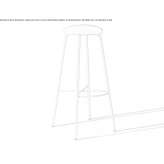 Tall steel stool with integrated cushion Grishino