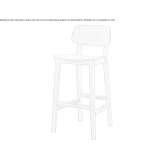 High solid wood stool with backrest Khimki
