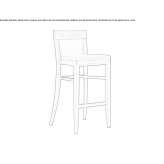 High stool upholstered with fabric Logrosan
