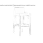High beech stool, upholstered Arno