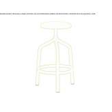 High fabric stool with footrest Laguiole